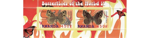 Rwanda - Butterflies - 2 Stamp Mint Sheet MNH - SV0772