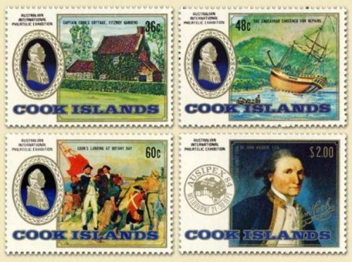 Cook Islands - Capt Cook & HMS Endeavor - 4 Stamp Mint Set MNH 3L-005