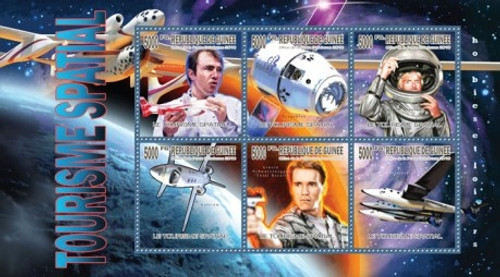 Guinea - Space Tourism - 6 Stamp Mint Sheet MNH 7B-1162