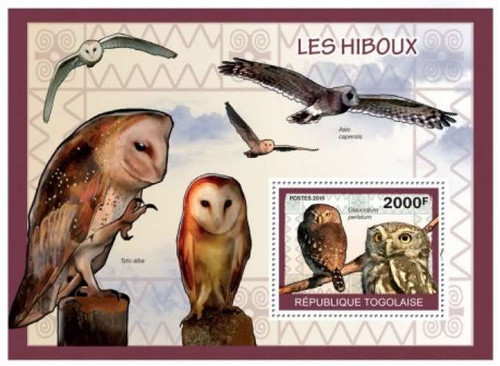 Togo - Owls on Stamps - Mint Stamp Souvenir Sheet MNH - 20H-051