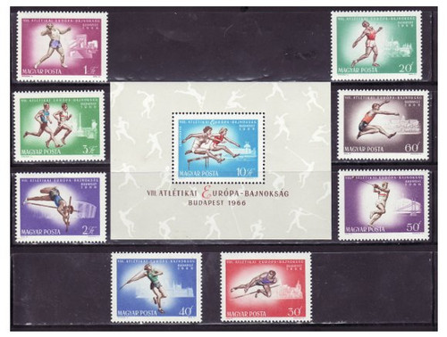 Hungary - Track & Field Sports - 8 Stamp & S/S Mint Set 1787-94/C261