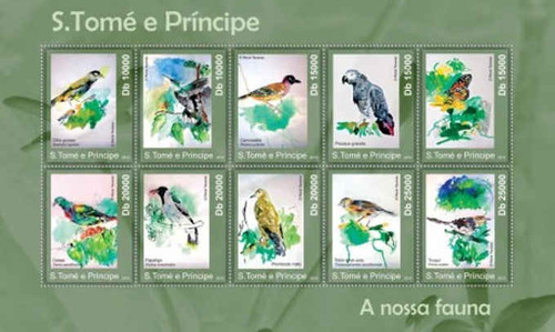St Thomas - Birds / Butterflies 10 Stamp Sheet ST10602a