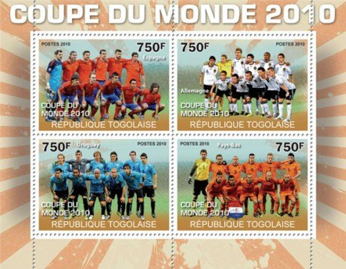 Togo - World Cup Football - 4 Stamp Mint Sheet 20H-080