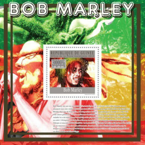 Guinea - 2010 Bob Marley - Mint Stamp Souvenir Sheet MNH - 7B-1241