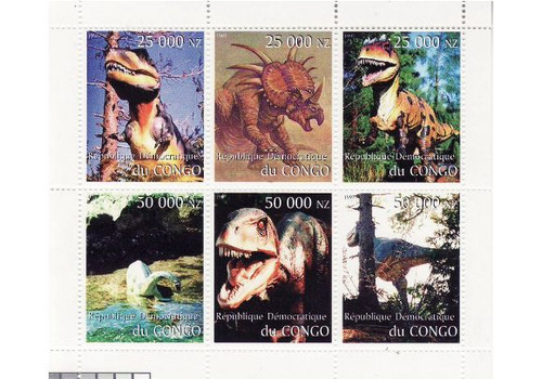 Dinosaurs - Mint Sheet of 6 MNH - 3A-329