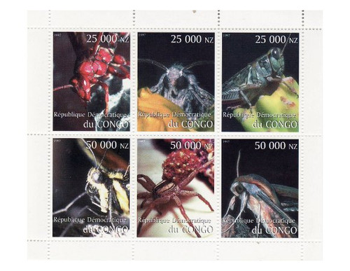 Insects - Mint Sheet of 6 MNH - 3A-335