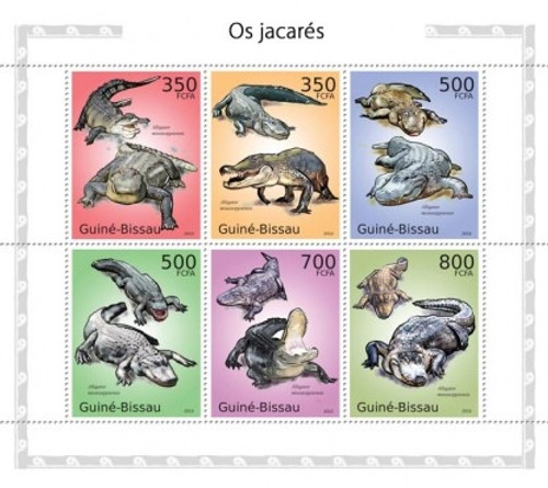 Guinea-Bissau - Alligators - 6 Stamp Sheet MNH GB10601a