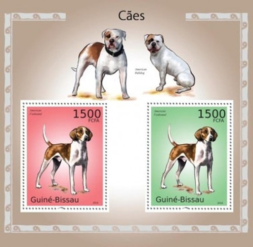 Guinea-Bissau - Dogs - 2 Stamp Mint Sheet MNH GB10606b
