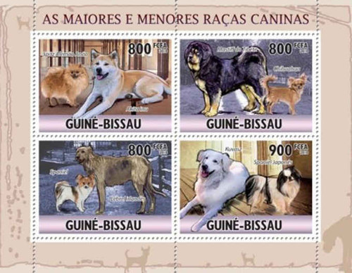Guinea-Bissau - Dogs - 4 Stamp Mint Sheet MNH GB10501a