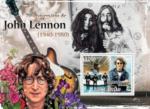 Guinea-Bissau - John Lennon, Yoko Ono, Beatles Mint Stamp S/S GB10509b