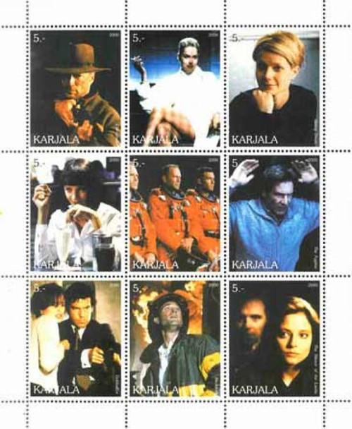 Movies Pulp Fiction, Basic Instinct - 9 Stamp MInt Sheet 11F-046