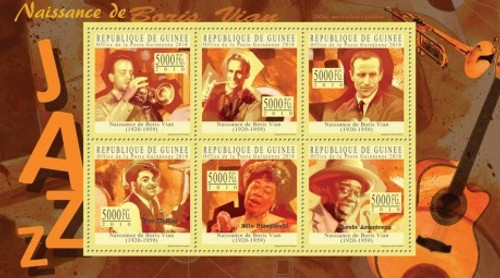 Guinea - Boris Vian - 6 Stamp Mint Sheet - 7B-1324