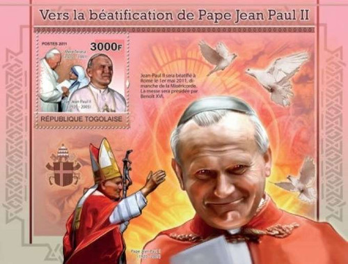Togo - Pope John Paul II - Mint Stamp S/S - 20H-137