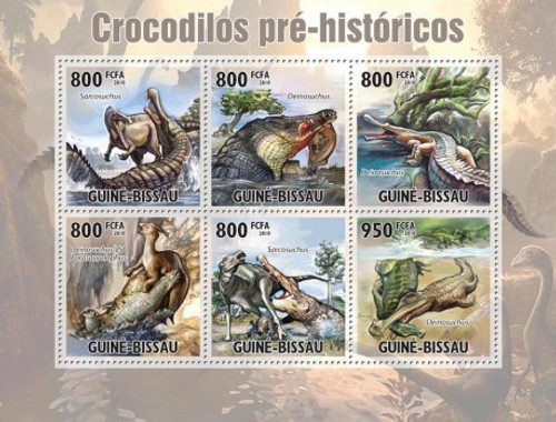 Guinea-Bissau - Crocodiles 6 Stamp Mint Sheet GB10718a