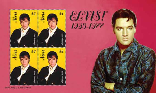 Nevis - Elvis Presley - 4 Stamp Mint Sheet NEV1032