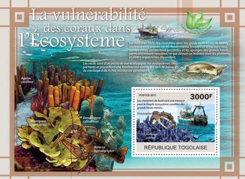 Togo - Ships & Coral - Mint Stamp S/S - 20H-173