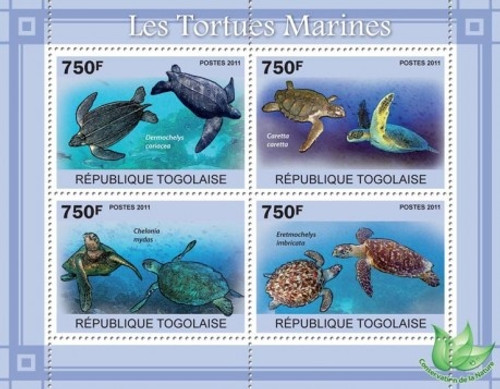 Togo - Sea Turtles - 4 Stamp Mint Sheet 20H-178