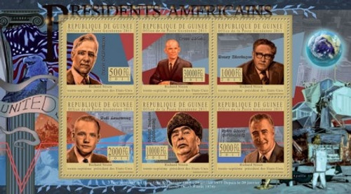 Guinea - US Presidents - 6 Stamp Mint Sheet 7B-1406