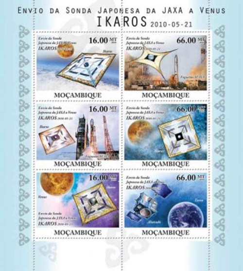 Mozambique - Japan & Space on Stamps - 6 Stamp Mint Sheet 13A-498