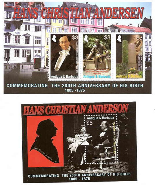 Antigua - Hans Christian Andersen on Stamps