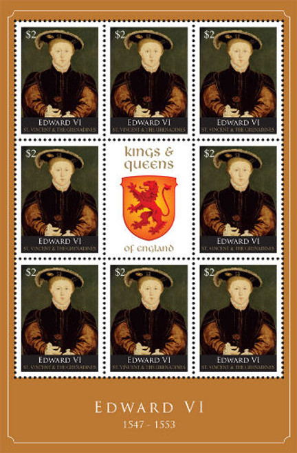 St Vincent - Edward VI - 8 Stamp Mint Sheet SAV1035