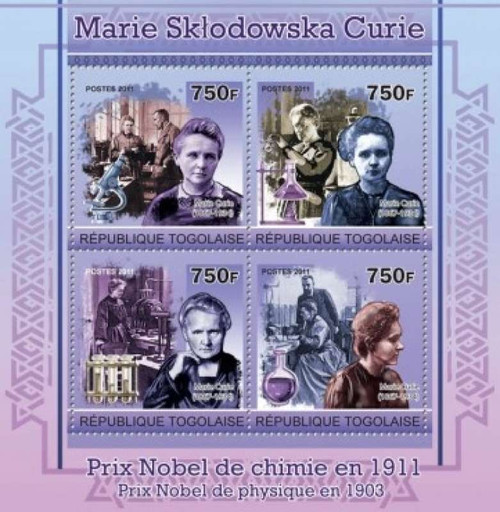 Togo - Marie Curie - 4 Stamp Mint Sheet 20H-208