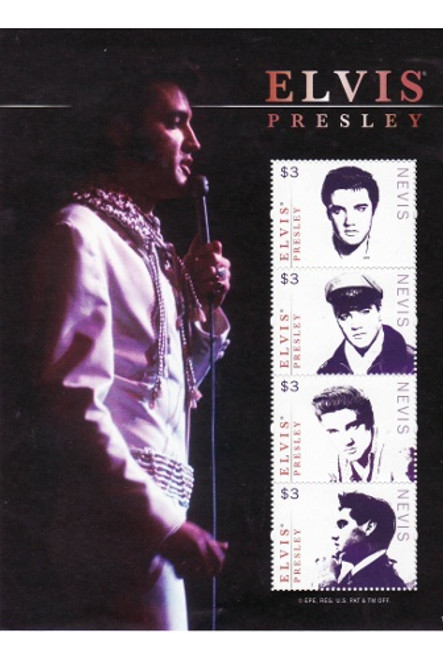 Nevis - Elvis Presley - 4 Stamp Mint Sheet NEV1102