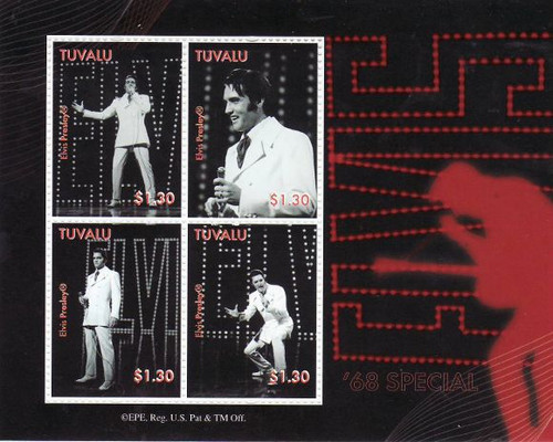 Tuvalu - Elvis Presley - 4 Stamp Mint Sheet TUV1104