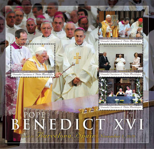 Grenada - Pope Benedict XVI - 4 Stamp Sheet GRS1110H