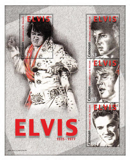 St Vincent - Elvis Presley 4 Stamp Mint Sheet SGC1107