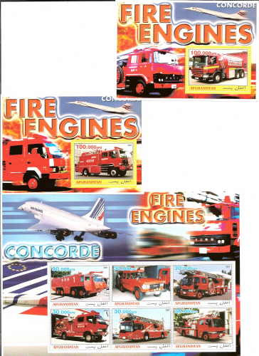 Fire Engines on Stamps - 5 Sheet Set M402-6