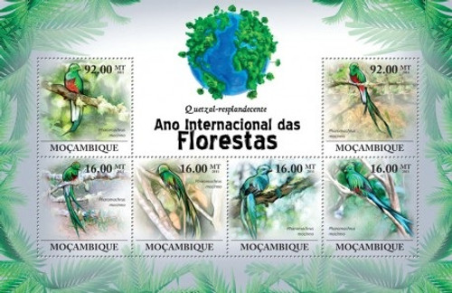 Mozambique - Birds - 6 Stamp Mint Sheet 13A-578