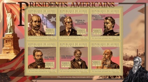 Guinea - USA President Rutherford B Hayes - 6 Stamp Mint Sheet 7B-1468