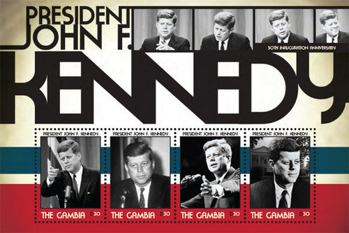 Gambia - John F Kennedy 4 Stamp Sheet GAM1145H