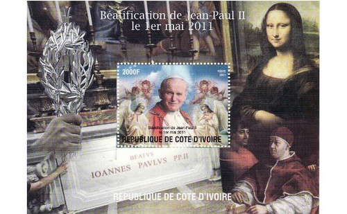 Ivory Coast - Pope John Paul II - Mint Stamp S/S 9A-040