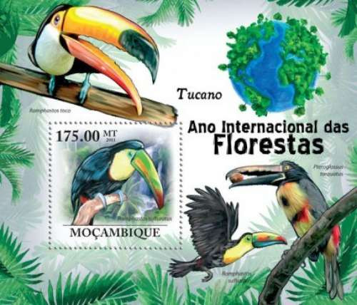 Mozambique - Toucan Birds on Stamps - Mint Stamp S/S 13A-598