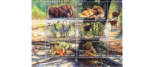 Malawi - Wildlife of Africa - 6 Stamp Mint Sheet 13K-149