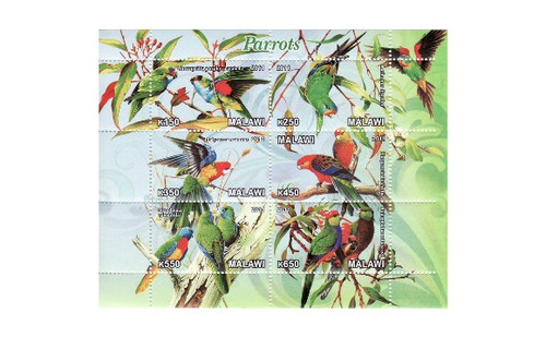 Malawi - Parrots - 6 Stamp Mint Sheet MNH 13K-161