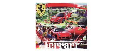 Malawi - Ferrari Cars - 2 Stamp Mint Sheet 13K-181