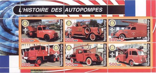 Fire Engines on Stamps - Four Sheet Set  M678-81