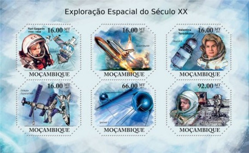Mozambique - Space Missions, Gagarin - 6 Stamp Mint Sheet 13A-711