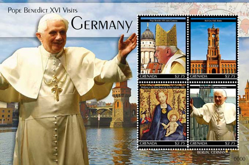 Grenada - Pope Benedict XVI Visits Germany - 4 Stamp Sheet GRA1124