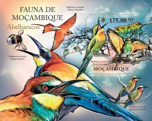 Mozambique - Bee Eater Birds - Mint Stamp Souvenir Sheet 13A-742