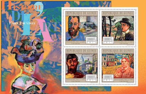 Guinea - Fauvist Art on Stamps, Matisse - 4 Stamp Mint Sheet 7B-1600