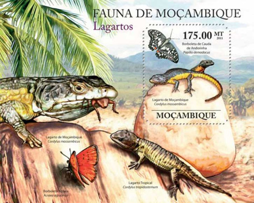 Mozambique - Lizards - Mint Stamp Souvenir Sheet 13A-774