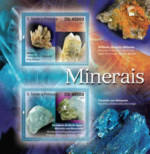 St. Thomas & Prince - Minerals - 2 Stamp Mint Sheet - ST11329a
