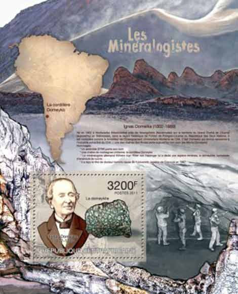 Central Africa - Mineralogist Ignas Domeika Souvenir Sheet - 3H-112
