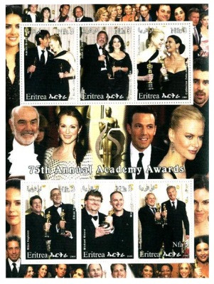 75th Academy Awards Stamp Sheet 7710