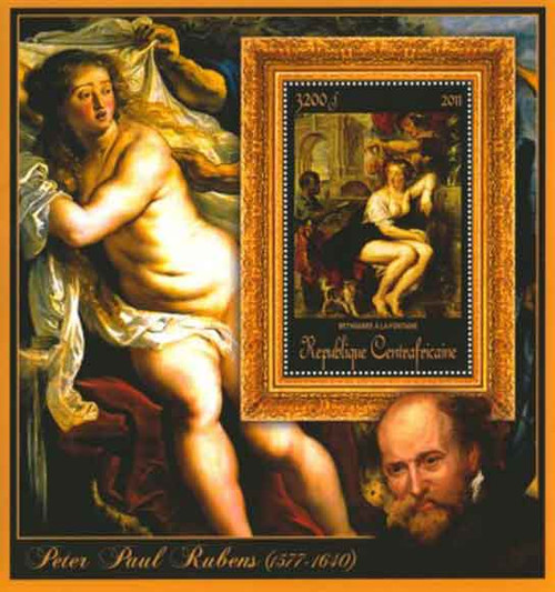 Central Africa - Rubens, Bethsabee - Souvenir Sheet - 3H-179