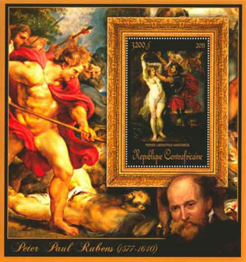 Central Africa - Rubens, Andromeda - Souvenir Sheet - 3H-180